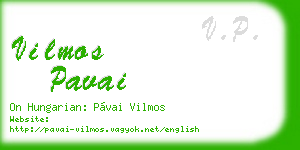 vilmos pavai business card