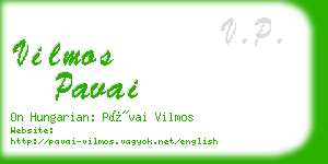 vilmos pavai business card